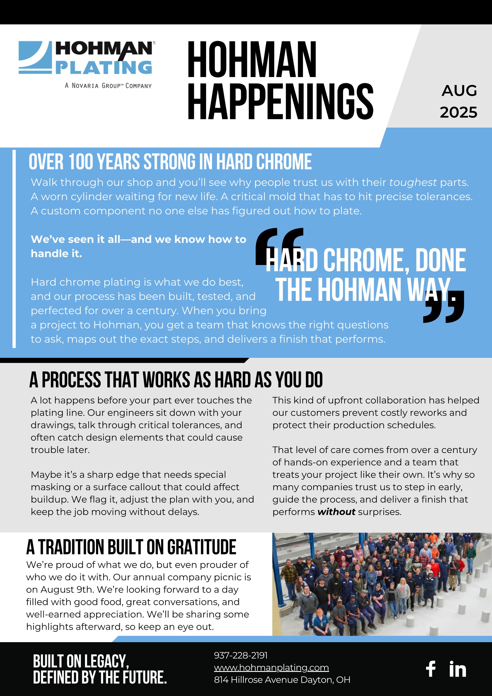 Hohman Happenings Newsletter Aug 2025 Page 1