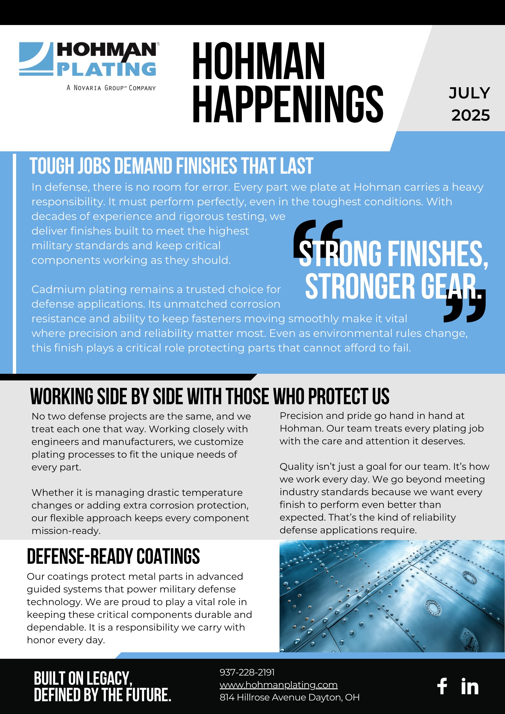 Hohman Happenings Newsletter July 2025 Page 1
